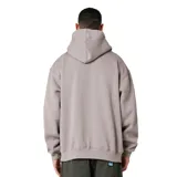 Canguro gris con estampado gráfico en el pecho y capucha con cordones ajustables.