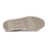 Championes Fila Champion Court 80 para hombre, de diseño urbano en color blanco con puntera de gamuza gris, suela de goma tostada y detalles en azul en la lengüeta y el talón.