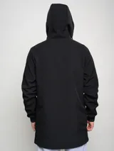 Parka larga de abrigo Umbro color azul marino con capucha y cierre frontal con cremallera.