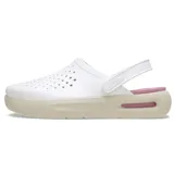 Zuecos Crocs modelo InMotion, con diseño deportivo y ergonómico. Presentan una parte superior perforada suave y flexible con tecnología Free Feel™, correa trasera pivotante y una suela gruesa de espuma LiteRide™ que proporciona amortiguación y soporte.