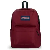 Mochila Jansport Superbreak Plus color bordó con logo de la marca en el frente.