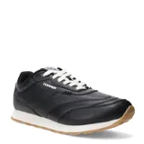 Championes urbanos Topper modelo Stance 3, color negro con cordones blancos, entresuela blanca y suela de goma color caramelo.