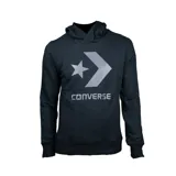 Canguro negro con capucha y logo de Converse estampado en el pecho.