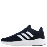 Championes de running Adidas Nebzed Cloudfoam, color azul marino con las icónicas tres tiras laterales en blanco y suela de espuma blanca. Presentan un diseño de malla transpirable y cierre con cordones.