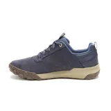 Sneakers Caterpillar modelo Hex Ready Lo, color azul con suela beige y marrón, con pasadores de cordones y la inscripción "Caterpillar" en el lateral.