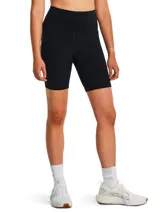 Short ciclista Under Armour Meridian Bike Short de color negro, confeccionado en tejido de punto elástico y transpirable con cintura alta y bolsillos laterales.