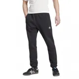 Pantalón de jogging negro con cintura elástica y logo Adidas Trifolio bordado en blanco en la pierna izquierda.