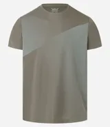 Remera deportiva Get Over de manga corta y cuello redondo, en color verde militar con diseño de paneles con textura geométrica. Confeccionada en tejido de poliéster respirable con tecnología Dry y protección UV.