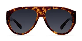Lentes de sol estilo aviador con montura oversized de diseño retro en estampado carey y cristales polarizados en color negro.