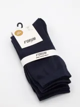 Pack de dos pares de medias de vestir color azul marino, con tejido acanalado y puño elástico.