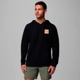 Buzo canguro con capucha Columbia Beaumount Hoodie de color negro, con bolsillo frontal tipo canguro y parche cuadrado con logo en el pecho.