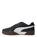 Championes urbanos Puma modelo Tifosi, color blanco con detalles en dorado y suela de goma color caramelo. Presentan un diseño con costuras acolchadas en la puntera y el logo de la marca en el lateral.