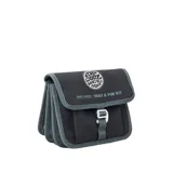Bolso negro con logo de Rip Curl, diseñado para guardar accesorios de surf.