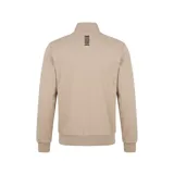 Campera deportiva EA7 Emporio Armani de color negro, con cierre frontal completo, cuello alto y logo de la marca estampado en color dorado en el pecho.