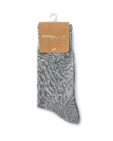 Media individual Brooksfield modelo Wight, de color gris, con diseño liso y detalle de logo bordado de pato al tono.