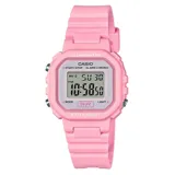 Reloj digital Casio LA20WH-4A1DF para mujer, con caja y correa de resina color rosa.