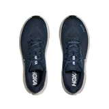 Championes de running Hoka Arahi 8, color azul marino con suela gruesa blanca y logo grande de la marca en el lateral.