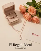 Collar doble de plata 925 con baño de oro rosa. La cadena superior presenta pequeñas circonias engastadas, mientras que la cadena inferior incluye un dije en forma de luna creciente pavé con circonias blancas.