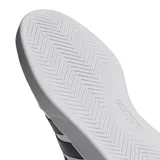 Championes Adidas Breaknet 3.0 de cuero sintético blanco con las tres tiras clásicas en negro.