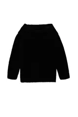 Sweater de punto tricot con diseño off-shoulder, de calce relajado y textura acanalada.