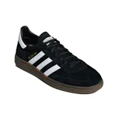 Championes Adidas Handball Spezial, color negro con las tres tiras blancas y suela de goma marrón.