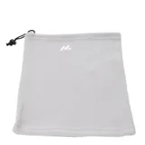 Cuello térmico de polar gris, con cordón elástico ajustable y logo de la marca bordado en el frente.