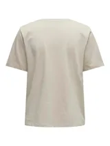 Remera básica de algodón Only con cuello redondo y manga corta, de corte regular.