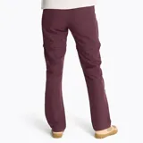 Pantalón de trekking color bordó, con diseño convertible a short mediante cierres en los muslos. Cuenta con múltiples bolsillos, cintura ajustable y tecnología repelente al agua.