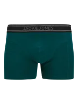 Pack de tres boxers de algodón elastizado, con cintura elástica con logo de la marca. Incluye un boxer gris melange, uno verde petróleo y uno negro.