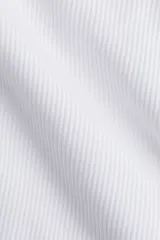 Top strapless blanco de punto acanalado de algodón con forro parcial.