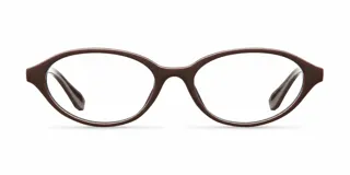 Lentes con protección contra luz azul y UV400, con montura de diseño ovalado en color marrón oscuro y cristales transparentes.