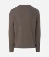 Suéter de punto con textura en zig zag, cuello redondo y manga larga con puños ajustados. Confeccionado en una mezcla de algodón y poliamida.