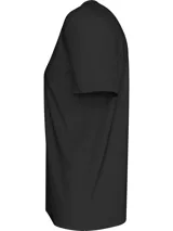 Remera negra de algodón con cuello redondo y mangas cortas. Estampado frontal con el logo de Calvin Klein en color gris.