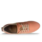 Zapatillas Reef color salmón, de tela con cordones y suela color beige.