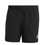 Short deportivo Adidas Run It negro con logo reflectivo en la pierna derecha.
