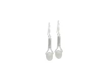 Caravanas colgantes de plata 925 con diseño minimalista y perla central.