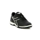 Championes de fútbol Diadora Goal Futbol TF T, color negro con detalles en blanco.
