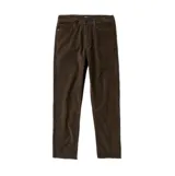 Pantalón de corte recto confeccionado en pana color marrón, con cierre de botón y cremallera, bolsillos laterales y traseros.