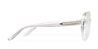 Lentes blueblocker con armazón de estilo aviador en color transparente. Cuentan con protección contra luz azul y rayos UV400, fabricados en material bio-based.