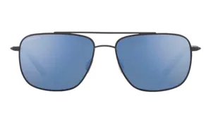 Lentes de sol Serengeti modelo Tellaro 8819 con armazón metálico negro y cristales polarizados en tono azul espejado. Diseño tipo aviador con doble puente.