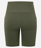 Bermuda deportiva Get Over de poliamida color marrón, con cintura ancha y diseño de tiro alto.