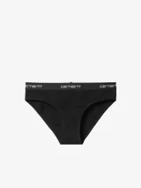 Calzoncillo negro de corte clásico con cintura elástica con el logo de Carhartt en blanco.