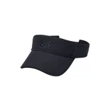 Visera deportiva Under Armour para mujer, color negro con logo bordado en el frente.
