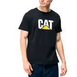 Remera Caterpillar de hombre color negro, de corte clásico, con cuello redondo y logo estampado en el pecho.