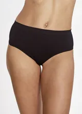 Bombacha tiro alto cavada de microfibra sin costura, con forro 100% algodón.