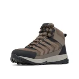 Bota de senderismo Columbia modelo Strata Trail Mid WP, color marrón con detalles en negro y gris. Confeccionada con empeine de malla, ante y sobrecapas de piel sintética. Cuenta con tecnología impermeable Omni-Tech, mediasuela ligera Techlite para amortiguación y suela de caucho Omni-Grip de alta tracción.