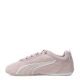 Championes urbanos Puma modelo Catch Soleil Sd, color rosado, confeccionados en gamuza con detalles en blanco. Presentan el logo de la marca en el lateral y en la lengüeta, con suela plana y diseño estilizado.