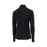 Camiseta deportiva Topper de manga larga, color negro, con cuello alto con cierre de cremallera frontal y logo estampado en el pecho.