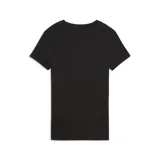 Remera de algodón color negro, de corte ajustado y manga corta, con el logo de Puma bordado en blanco en el centro del pecho.
