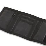 Billetera Puma modelo Phase, color negro con logo de la marca estampado en blanco en el frente.